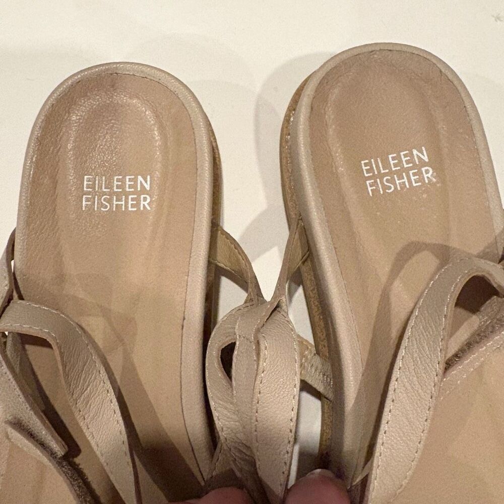 Eileen Fisher Demo Sandals Size 9 Nude Leather $148.00 - Picture 5 of 9